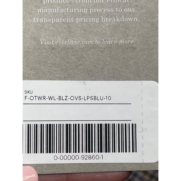 Everlane The ReWool® ’80s Blazer Blue and Brown Houndstooth 10 New Womens - Picture 10 of 16